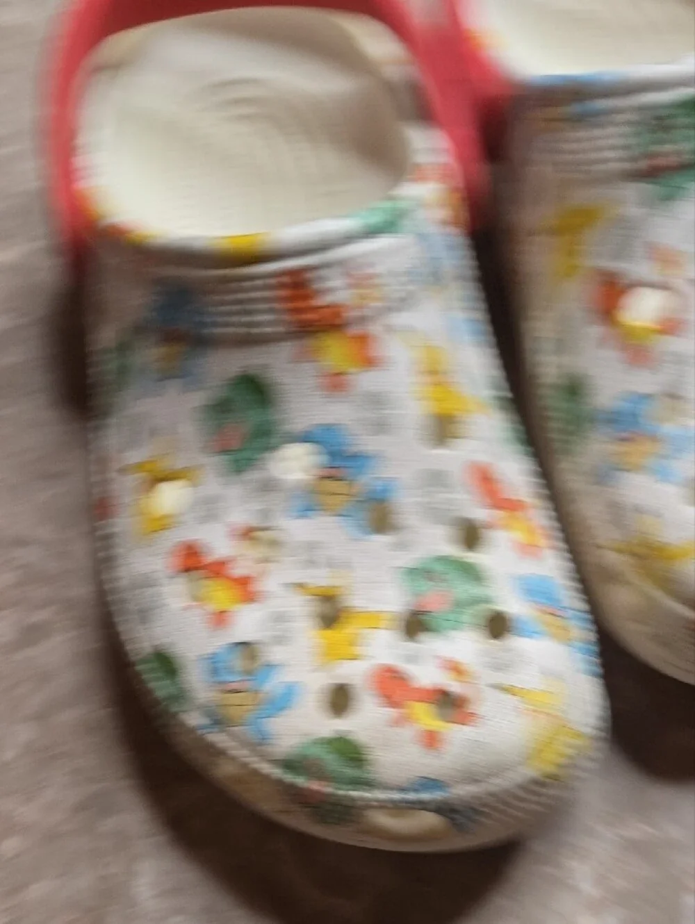 CROCS Kids' White Pokémon Clogs with Red Strap